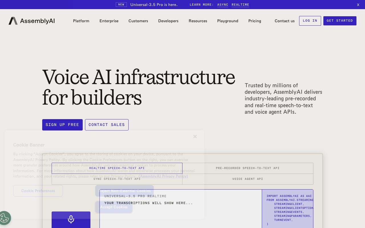 AssemblyAI screenshot