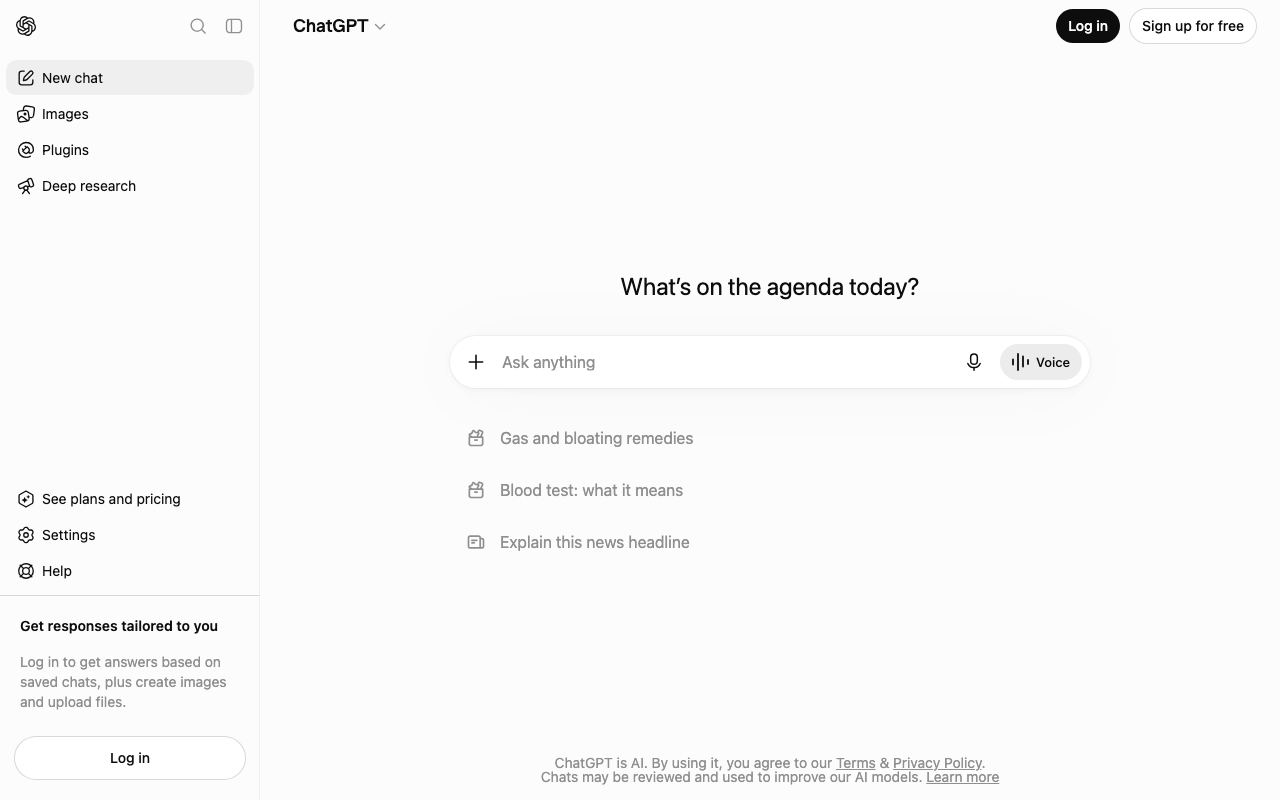 ChatGPT screenshot