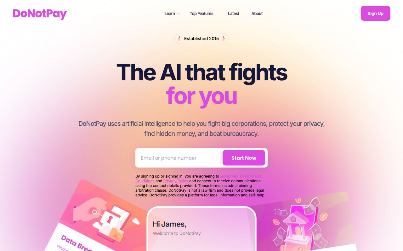 DoNotPay screenshot