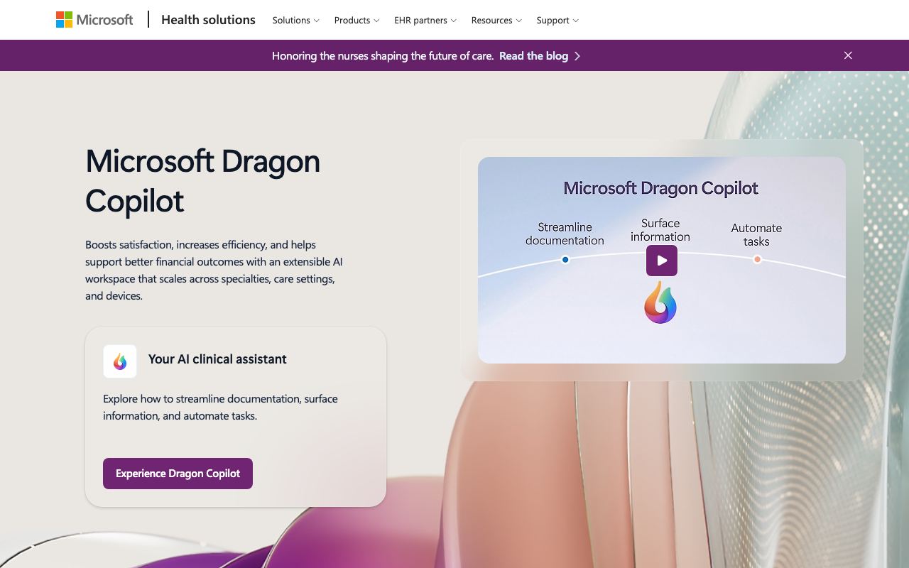 Microsoft Dragon Copilot screenshot
