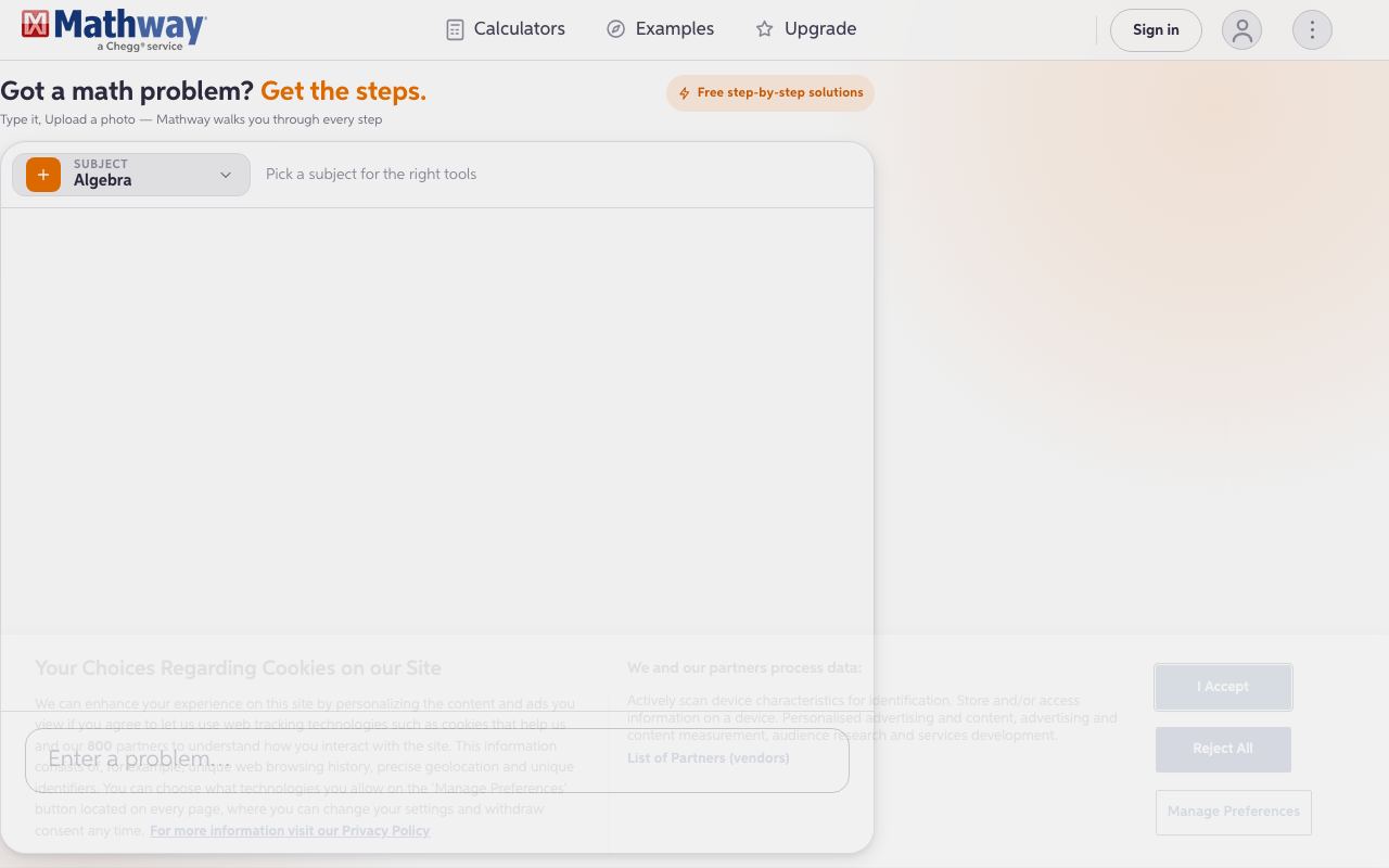 Mathway screenshot