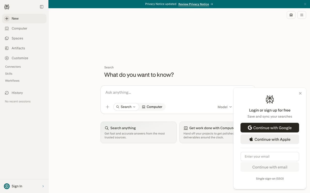 Perplexity screenshot