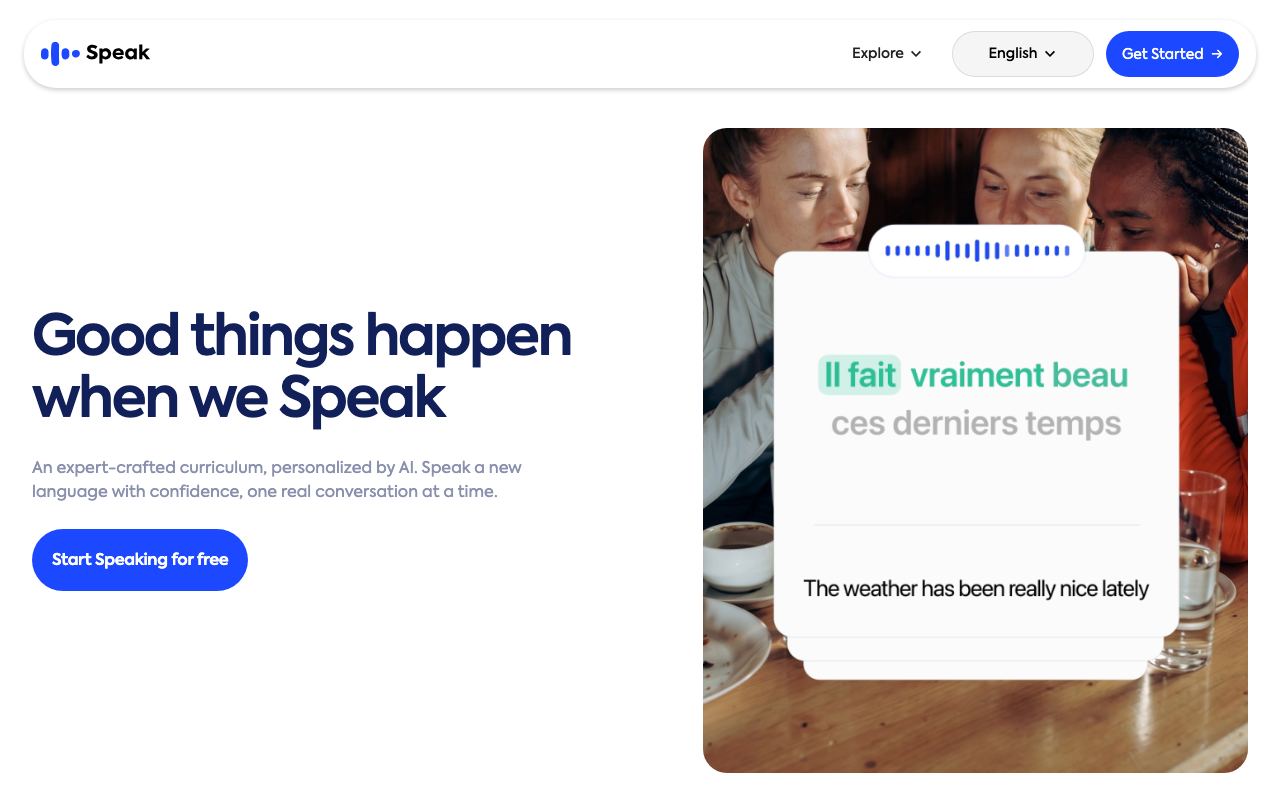 Speak screenshot