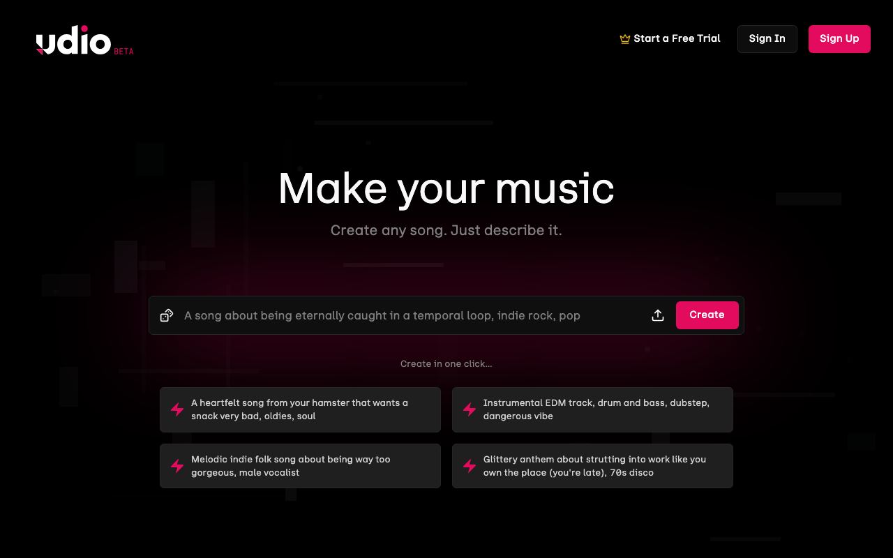 Udio screenshot